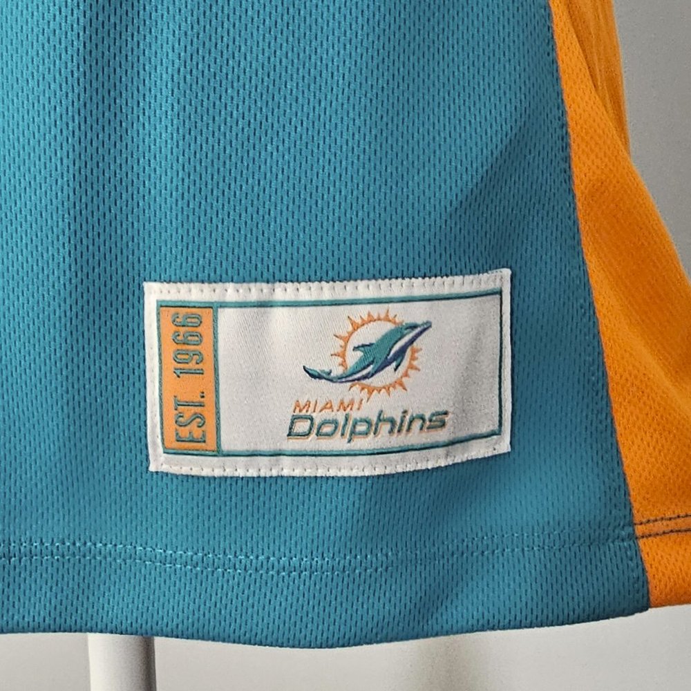 women's MAJESTIC fan fashion MIAMI DOLPHINS gameday SHIRT polyester RHINESTONES - Picture 6 of 8